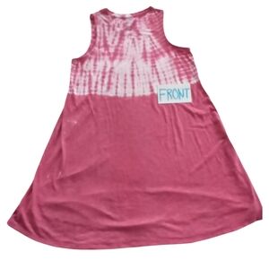 Sonoma Sleeveless Women's White and Light Red TieDye Dress, Size L